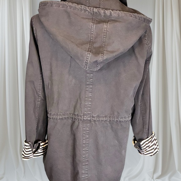 Market & Spruce Charcoal Utility Jacket with Striped Accents - Picture 6 of 7